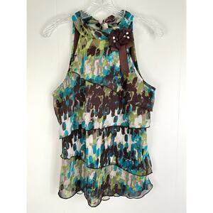 Vintage Y2K Tiered Tank Top Large Embellished Fairy Rave Going Out Funky IZ Byer